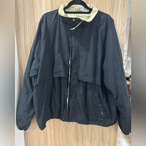 Vintage Dickies Windbreaker Jacket 2XL Men’s Black Full Zip Pockets Nylon Lined